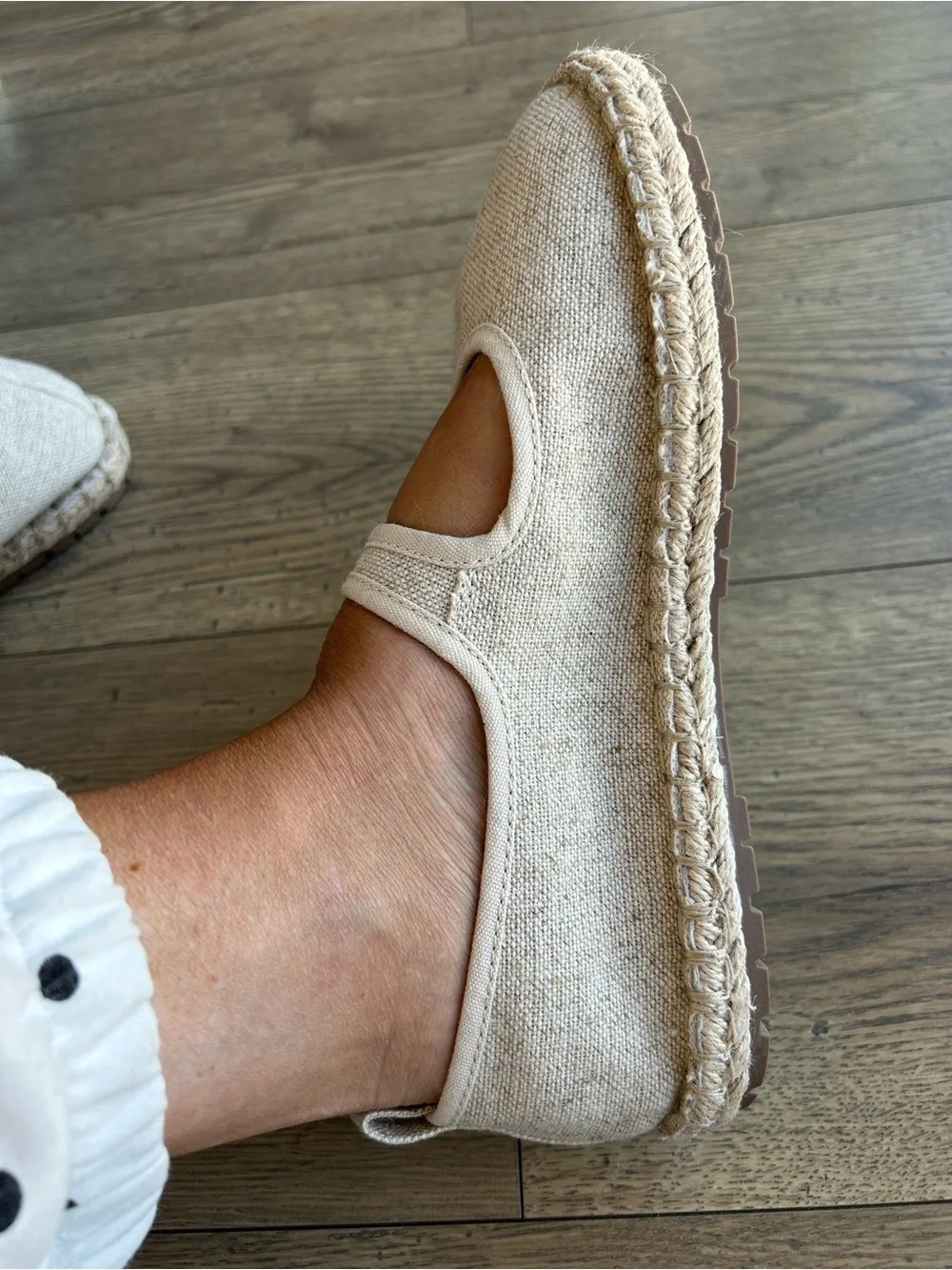 Old Navy Canvas Mary Jane Espadrille Flats with Gold Buckle